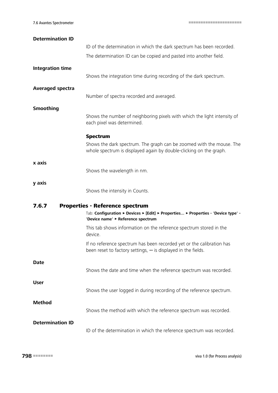 7 properties - reference spectrum, Properties - reference spectrum, Reference spectrum | Metrohm viva 1.0 (process analysis) User Manual | Page 810 / 990