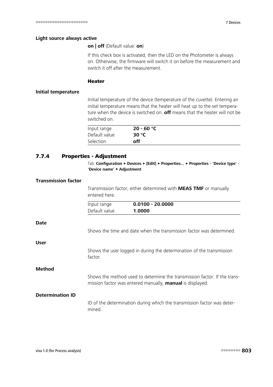 4 properties - adjustment, Properties - adjustment, Adjustment | Metrohm viva 1.0 (process analysis) User Manual | Page 815 / 990