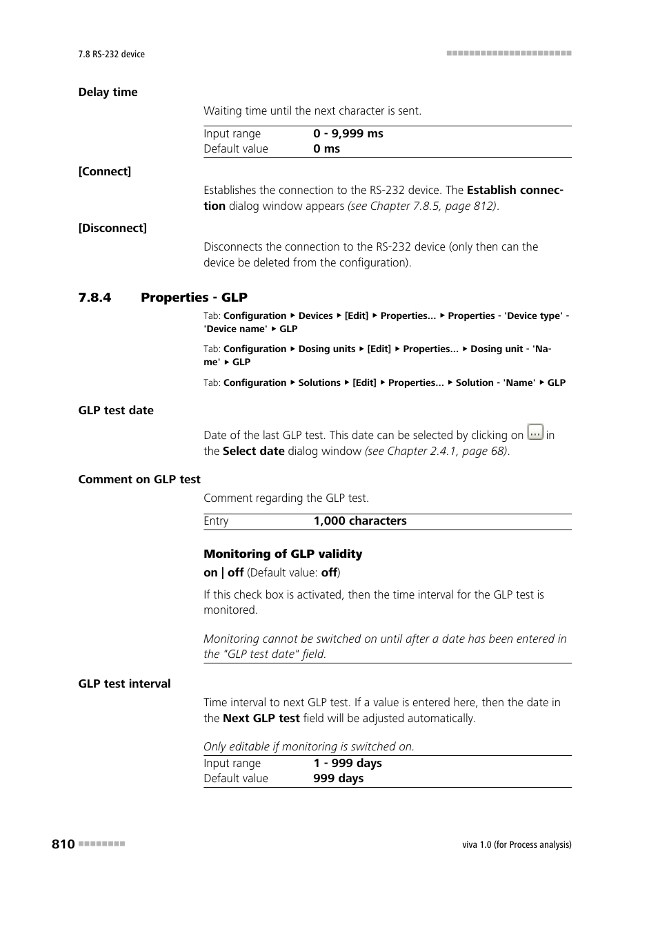 4 properties - glp, Properties - glp | Metrohm viva 1.0 (process analysis) User Manual | Page 822 / 990