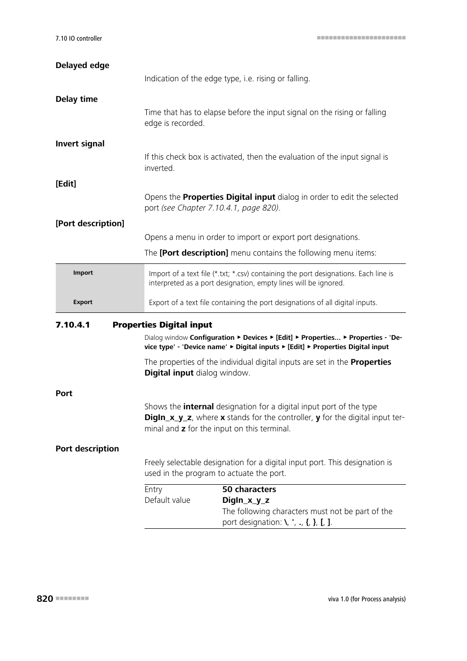 1 properties digital input | Metrohm viva 1.0 (process analysis) User Manual | Page 832 / 990