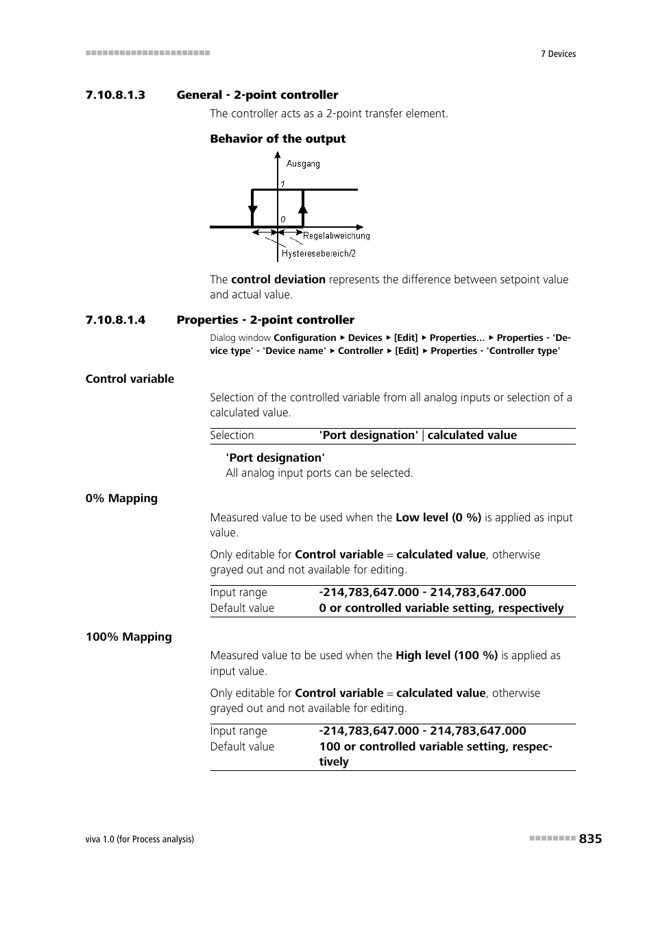 3 general - 2-point controller, 4 properties - 2-point controller | Metrohm viva 1.0 (process analysis) User Manual | Page 847 / 990