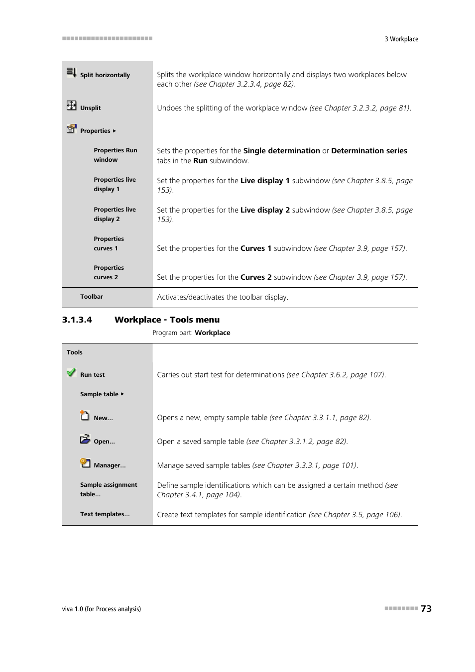 4 workplace - tools menu, Tools | Metrohm viva 1.0 (process analysis) User Manual | Page 85 / 990