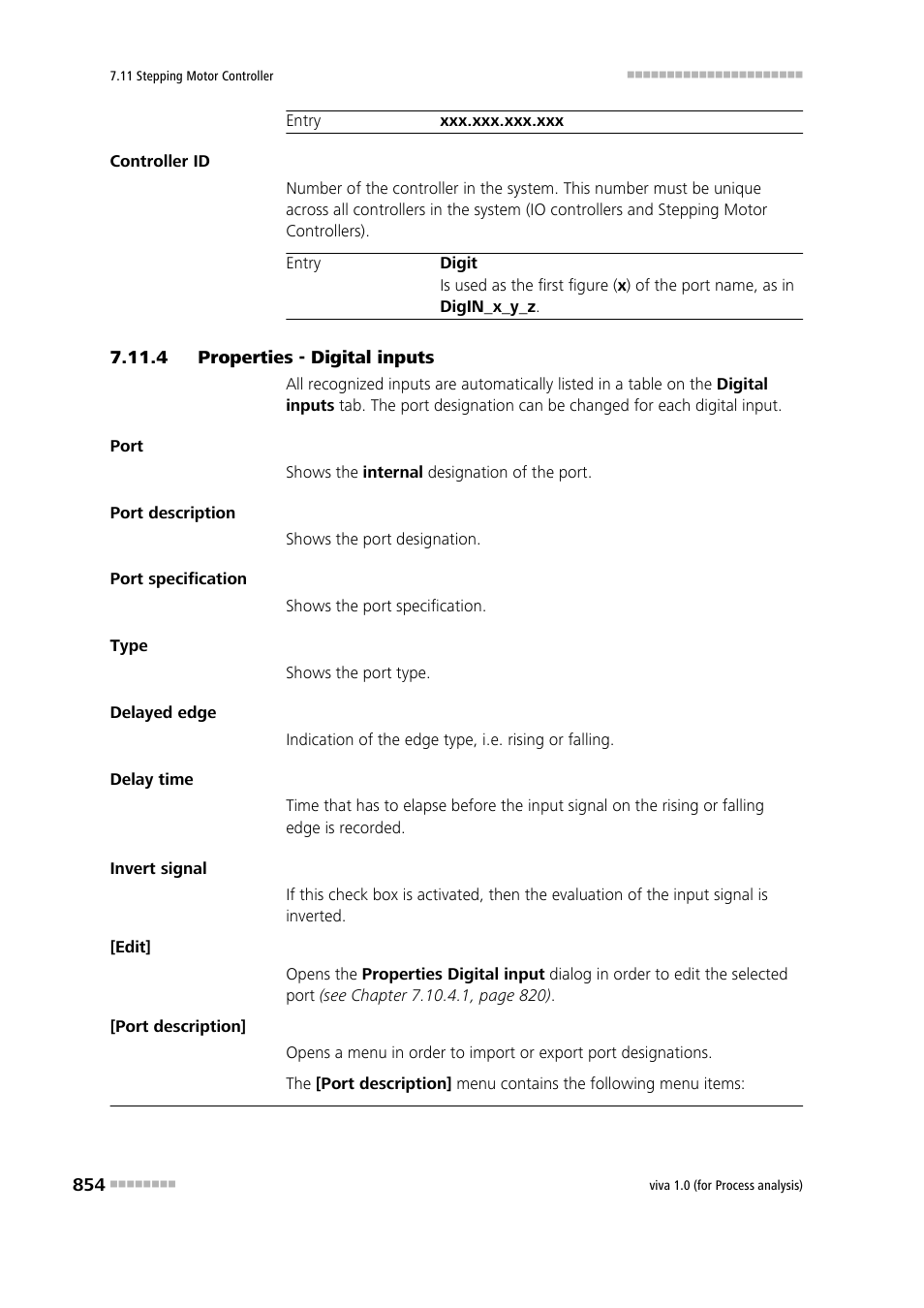 4 properties - digital inputs, Properties - digital inputs | Metrohm viva 1.0 (process analysis) User Manual | Page 866 / 990