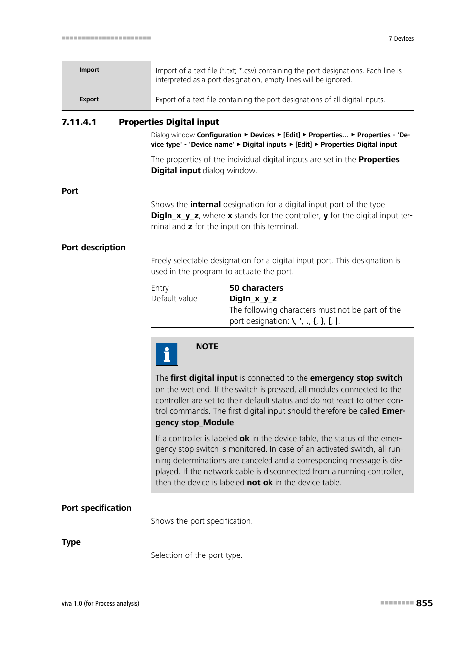 1 properties digital input | Metrohm viva 1.0 (process analysis) User Manual | Page 867 / 990