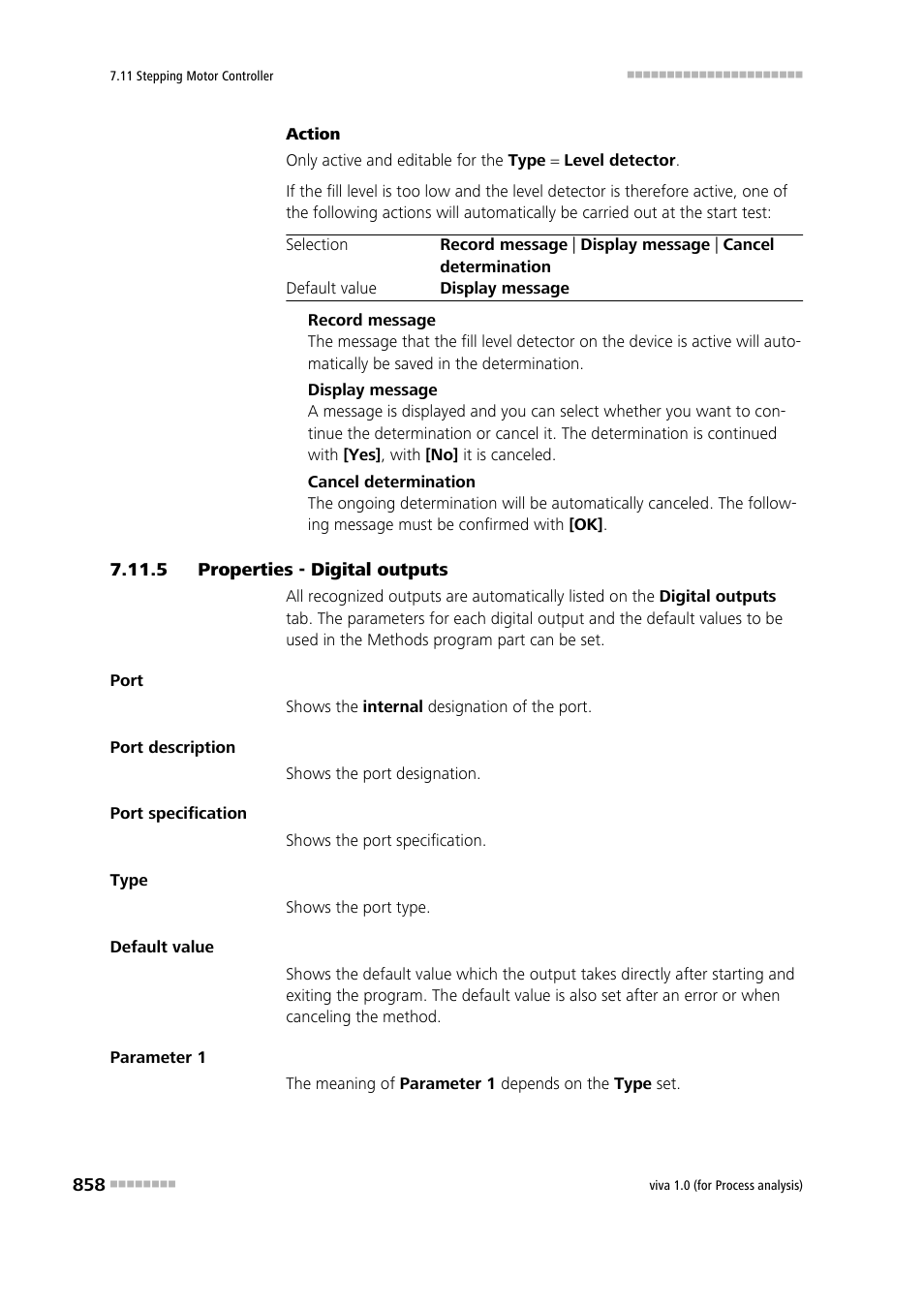 5 properties - digital outputs, Properties - digital outputs | Metrohm viva 1.0 (process analysis) User Manual | Page 870 / 990