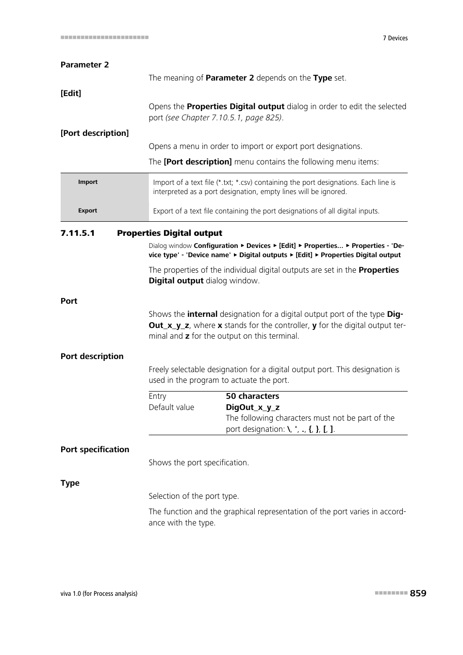 1 properties digital output | Metrohm viva 1.0 (process analysis) User Manual | Page 871 / 990