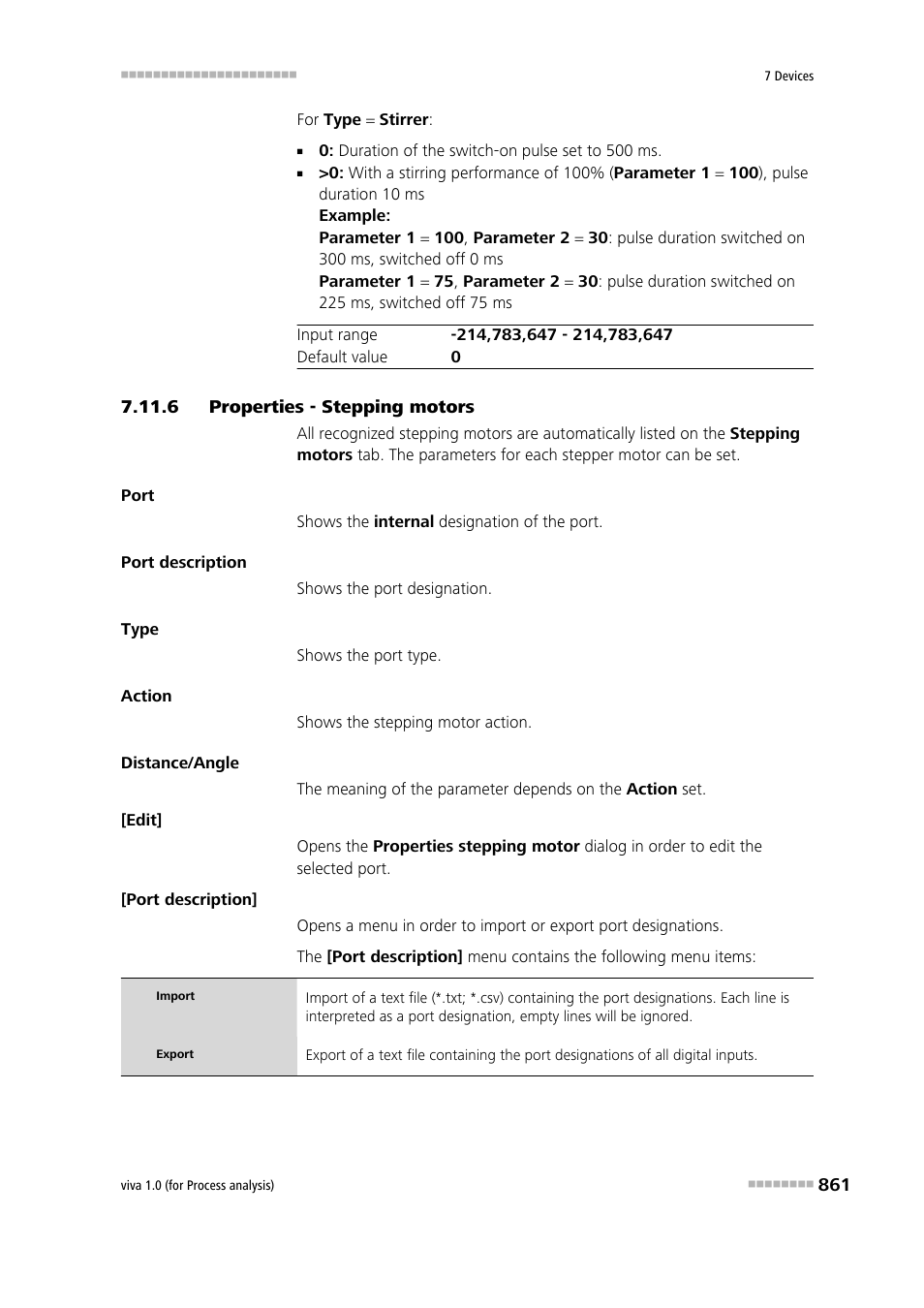 6 properties - stepping motors, Properties - stepping motors | Metrohm viva 1.0 (process analysis) User Manual | Page 873 / 990