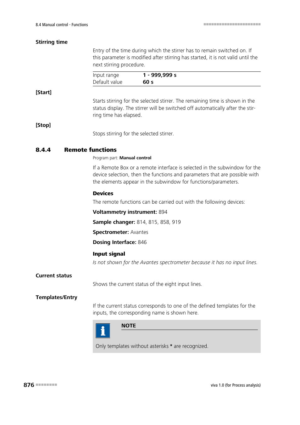 4 remote functions, Remote functions | Metrohm viva 1.0 (process analysis) User Manual | Page 888 / 990