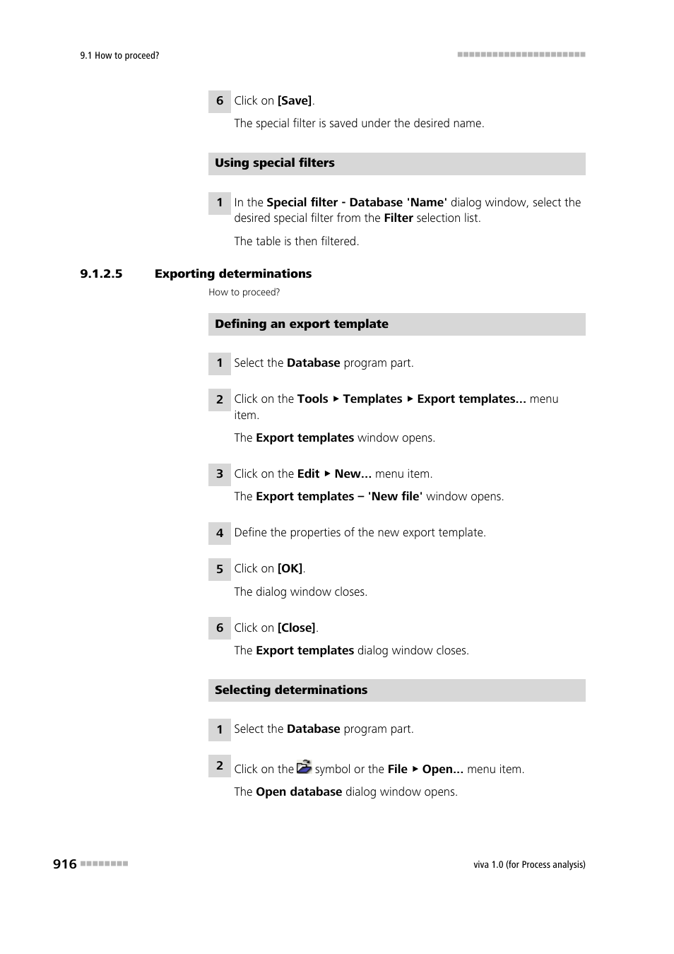 5 exporting determinations | Metrohm viva 1.0 (process analysis) User Manual | Page 928 / 990