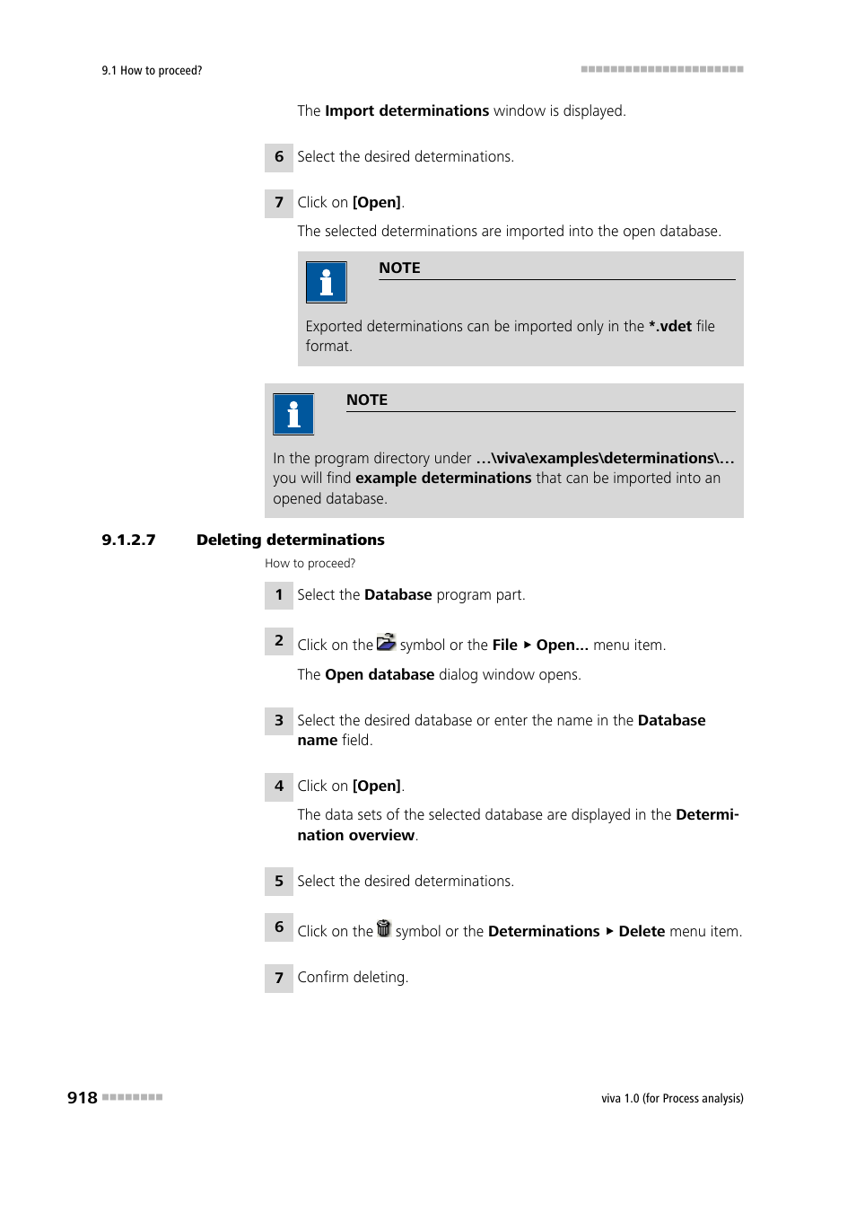 7 deleting determinations | Metrohm viva 1.0 (process analysis) User Manual | Page 930 / 990