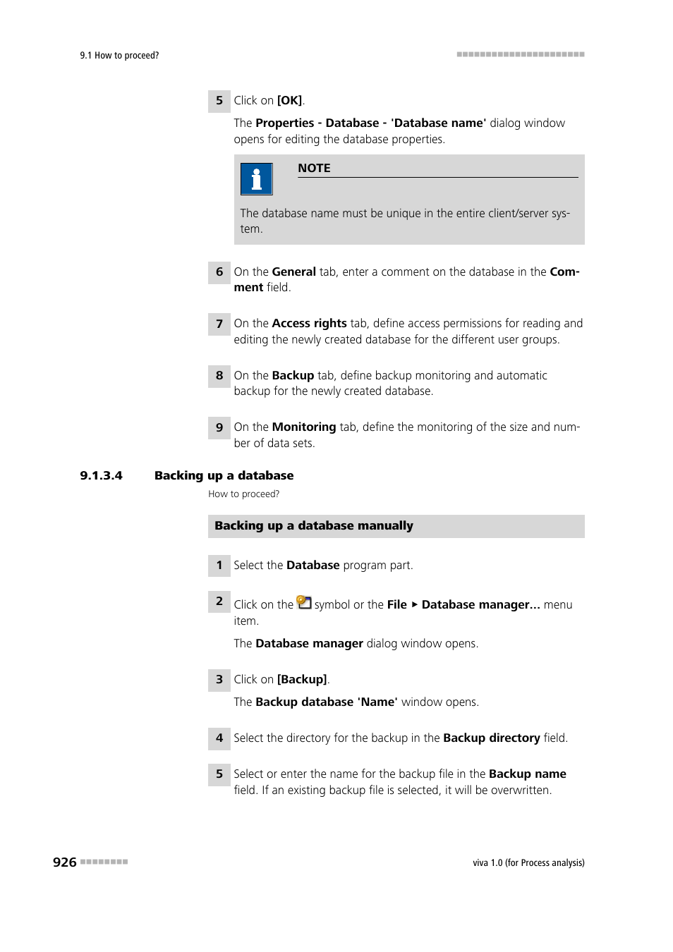 4 backing up a database | Metrohm viva 1.0 (process analysis) User Manual | Page 938 / 990