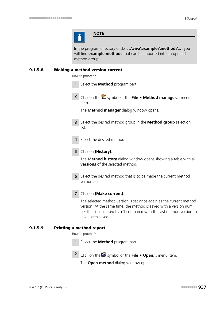 8 making a method version current, 9 printing a method report | Metrohm viva 1.0 (process analysis) User Manual | Page 949 / 990