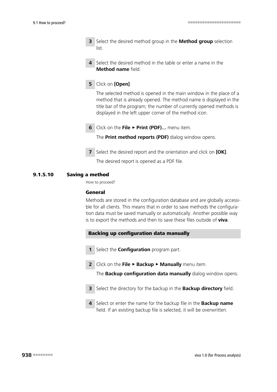 10 saving a method | Metrohm viva 1.0 (process analysis) User Manual | Page 950 / 990