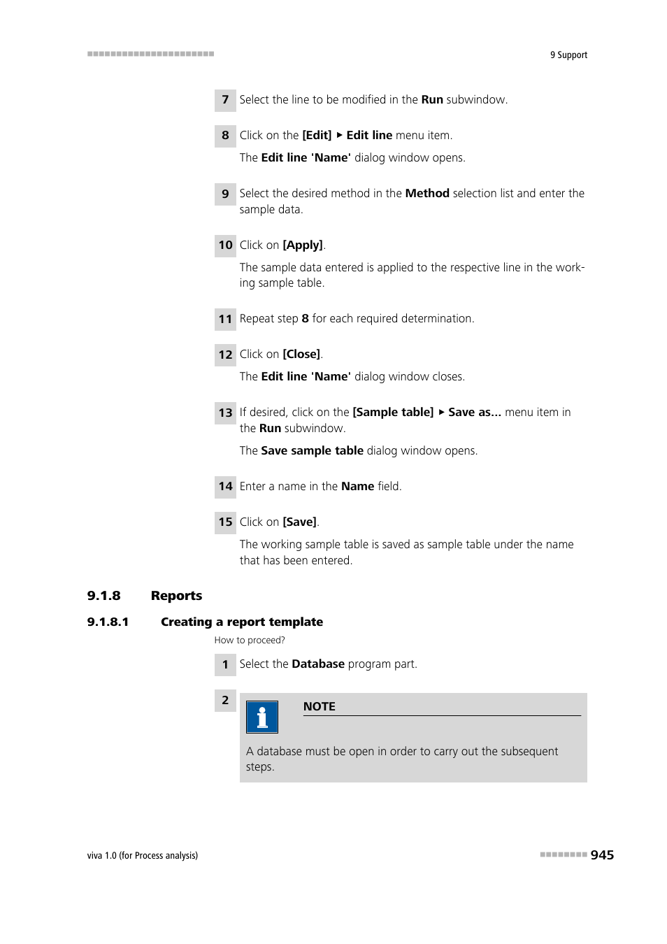 8 reports, 1 creating a report template, Reports | Metrohm viva 1.0 (process analysis) User Manual | Page 957 / 990