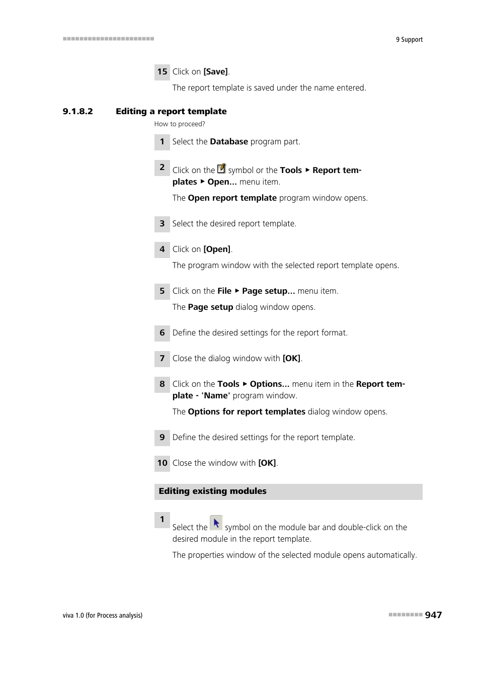 2 editing a report template | Metrohm viva 1.0 (process analysis) User Manual | Page 959 / 990