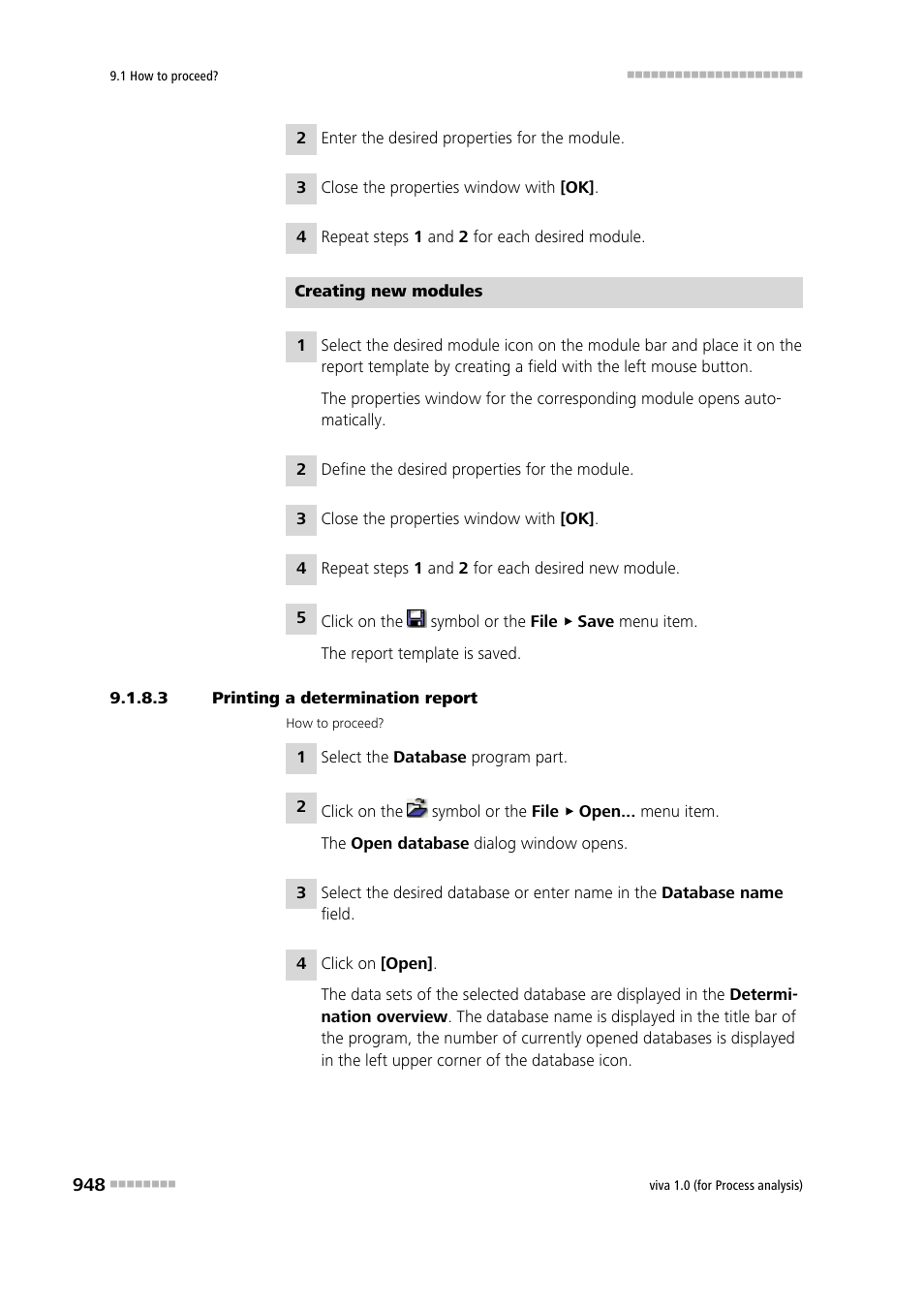 3 printing a determination report | Metrohm viva 1.0 (process analysis) User Manual | Page 960 / 990