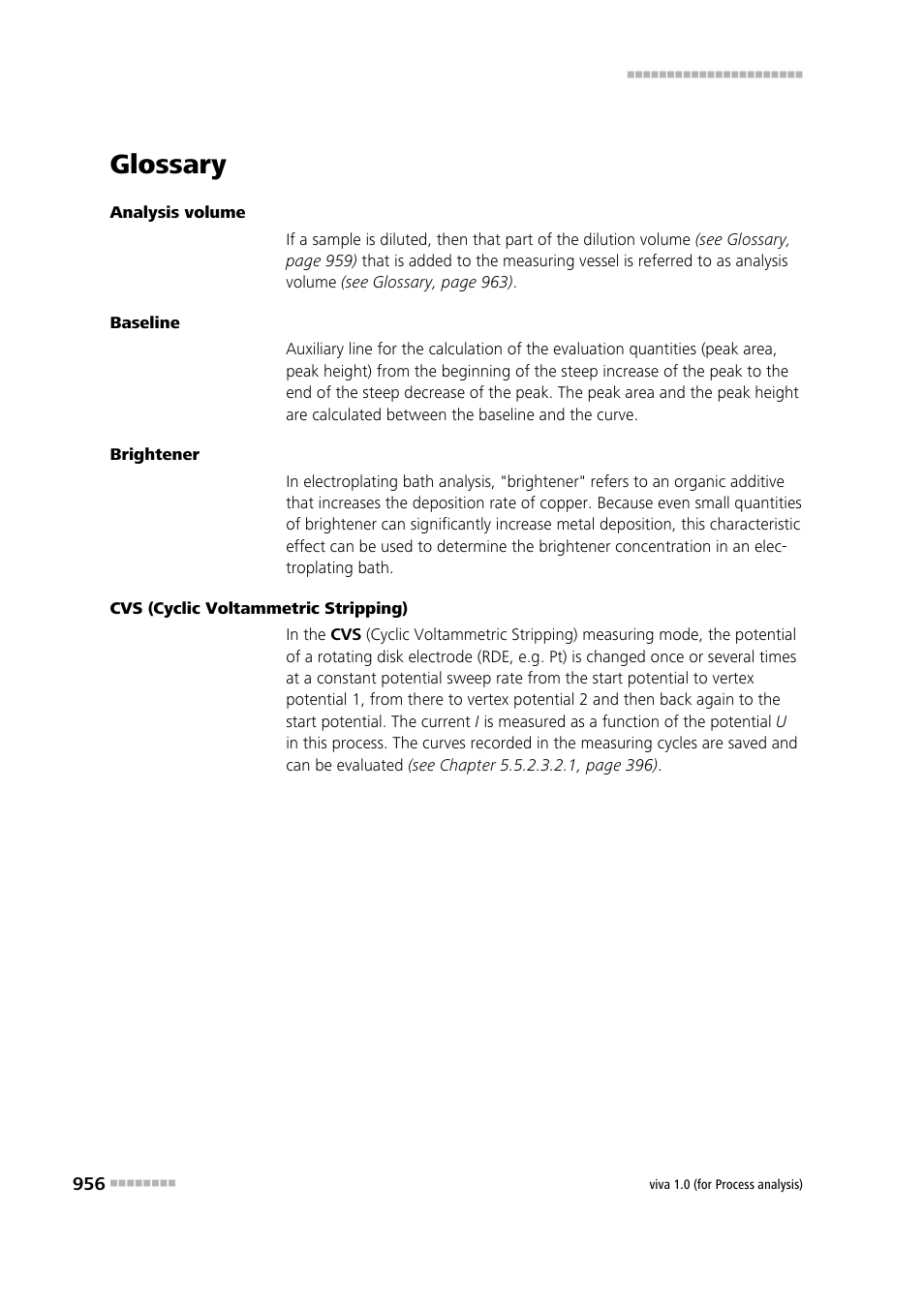 Glossary | Metrohm viva 1.0 (process analysis) User Manual | Page 968 / 990