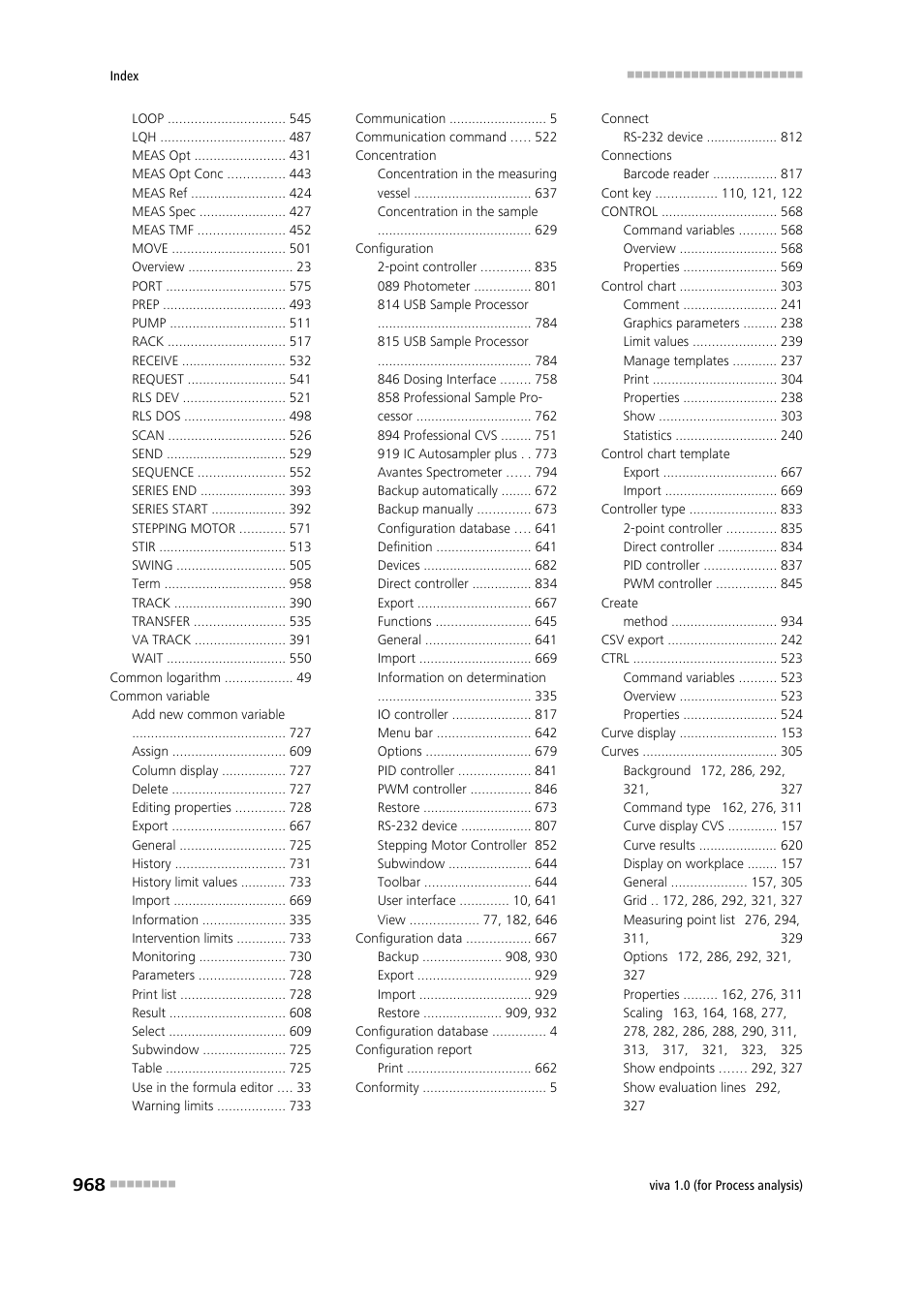 Metrohm viva 1.0 (process analysis) User Manual | Page 980 / 990