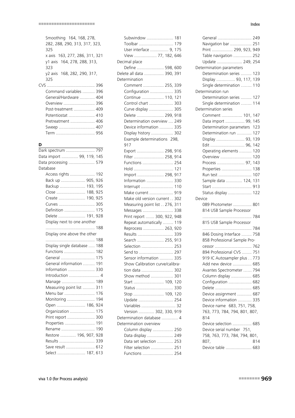 Metrohm viva 1.0 (process analysis) User Manual | Page 981 / 990