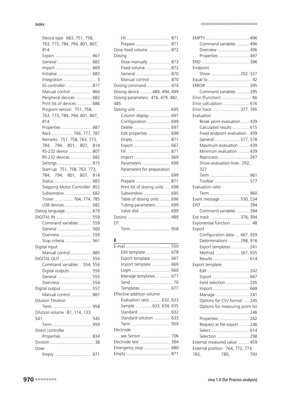 Metrohm viva 1.0 (process analysis) User Manual | Page 982 / 990
