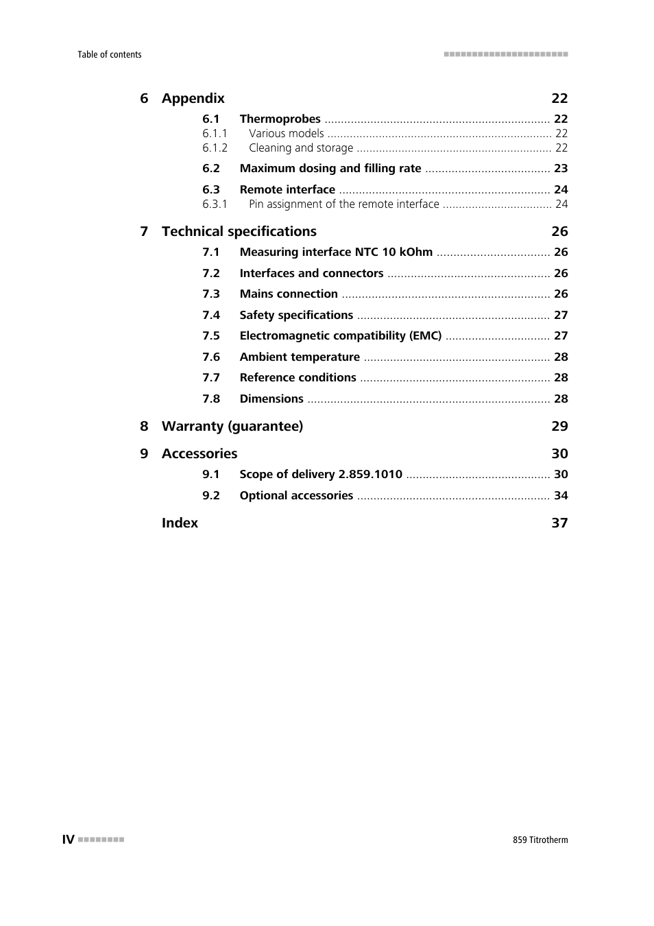 Metrohm 859 Titrotherm User Manual | Page 6 / 45