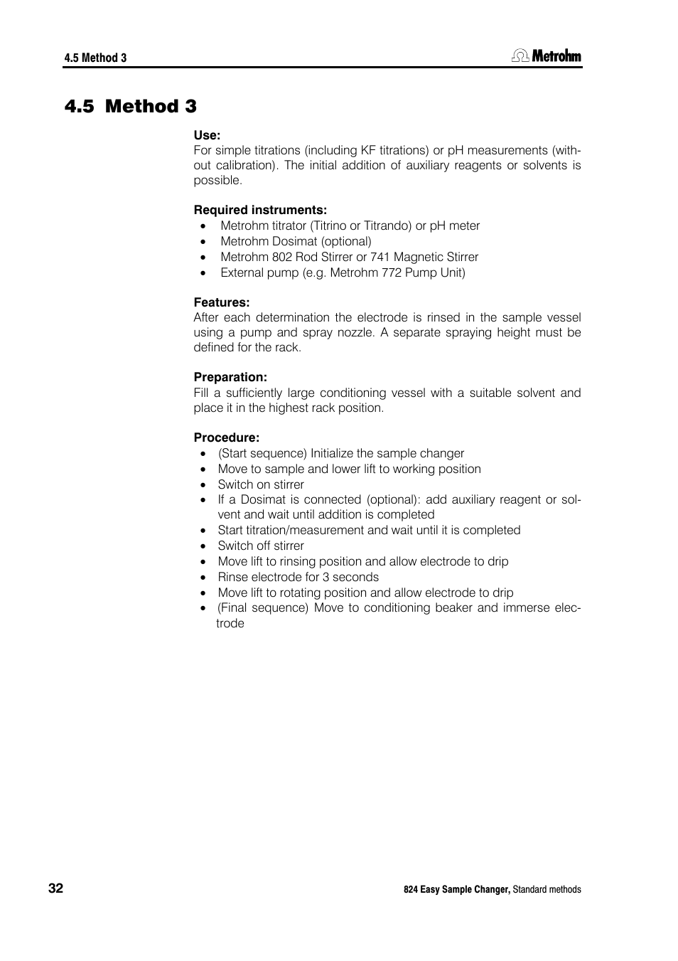 5 method 3, Method 3 | Metrohm 824 Easy Sample Changer User Manual | Page 38 / 70