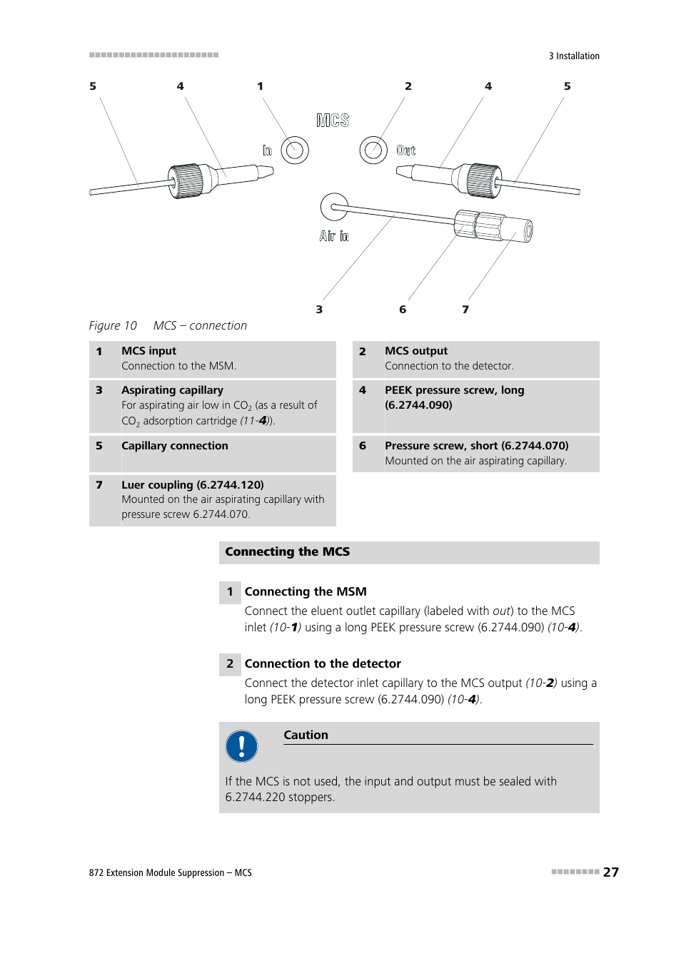 Figure 10, Mcs – connection | Metrohm 872 Extension Module Suppression – MCS User Manual | Page 35 / 64