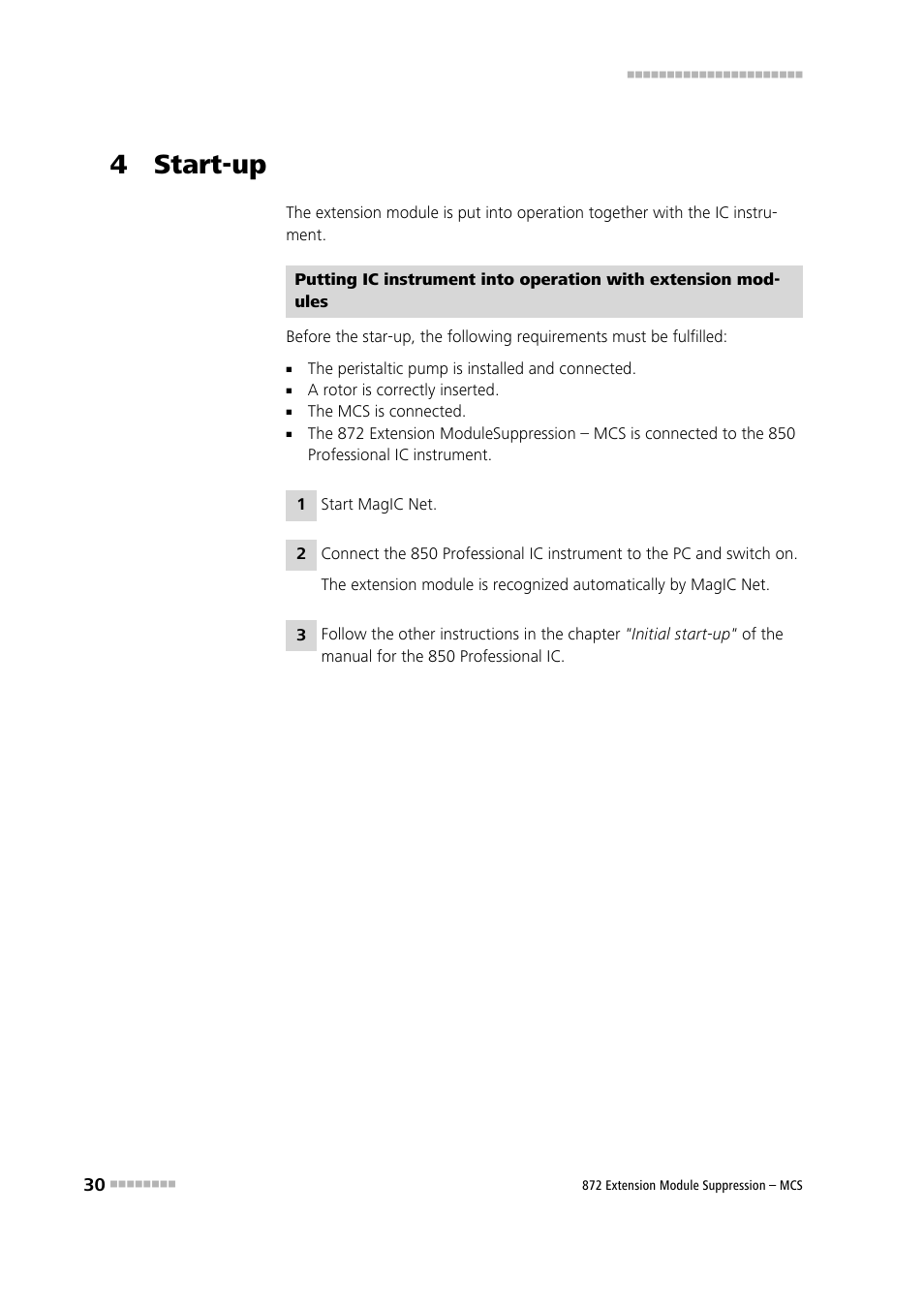 4 start-up | Metrohm 872 Extension Module Suppression – MCS User Manual | Page 38 / 64