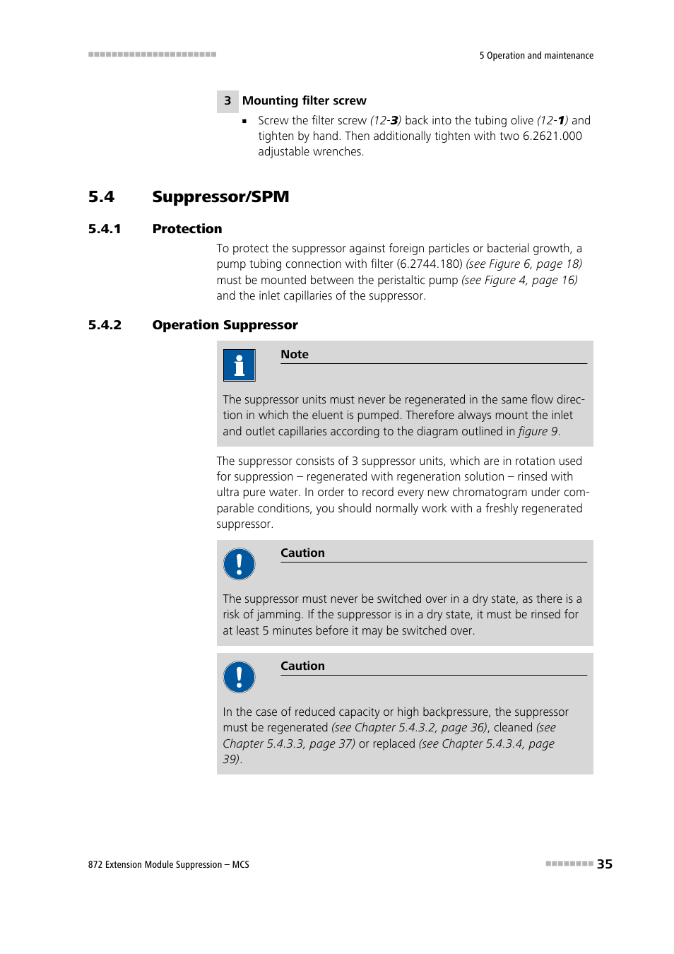 4 suppressor/spm, 1 protection, 2 operation suppressor | Suppressor/spm, Protection, Operation suppressor | Metrohm 872 Extension Module Suppression – MCS User Manual | Page 43 / 64