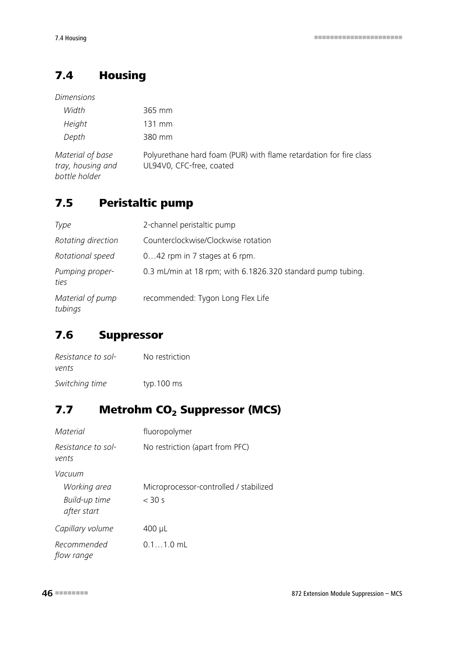 4 housing, 5 peristaltic pump, 6 suppressor | 7 metrohm co2 suppressor (mcs), Housing, Peristaltic pump, Suppressor, Metrohm co, Suppressor (mcs), 7 metrohm co | Metrohm 872 Extension Module Suppression – MCS User Manual | Page 54 / 64