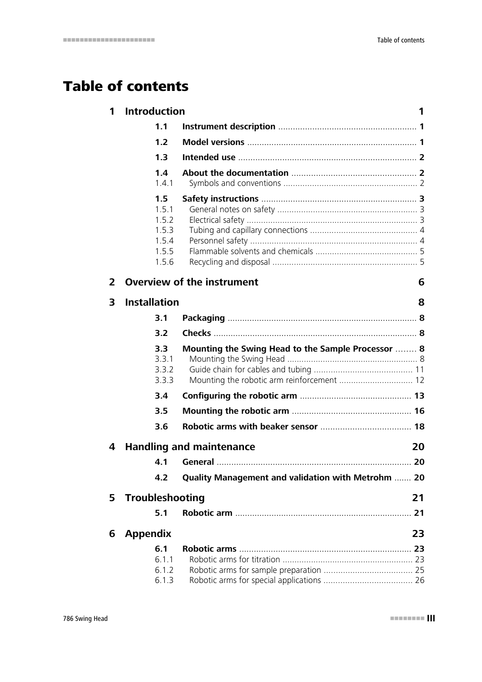 Metrohm 786 Swing Head User Manual | Page 5 / 50