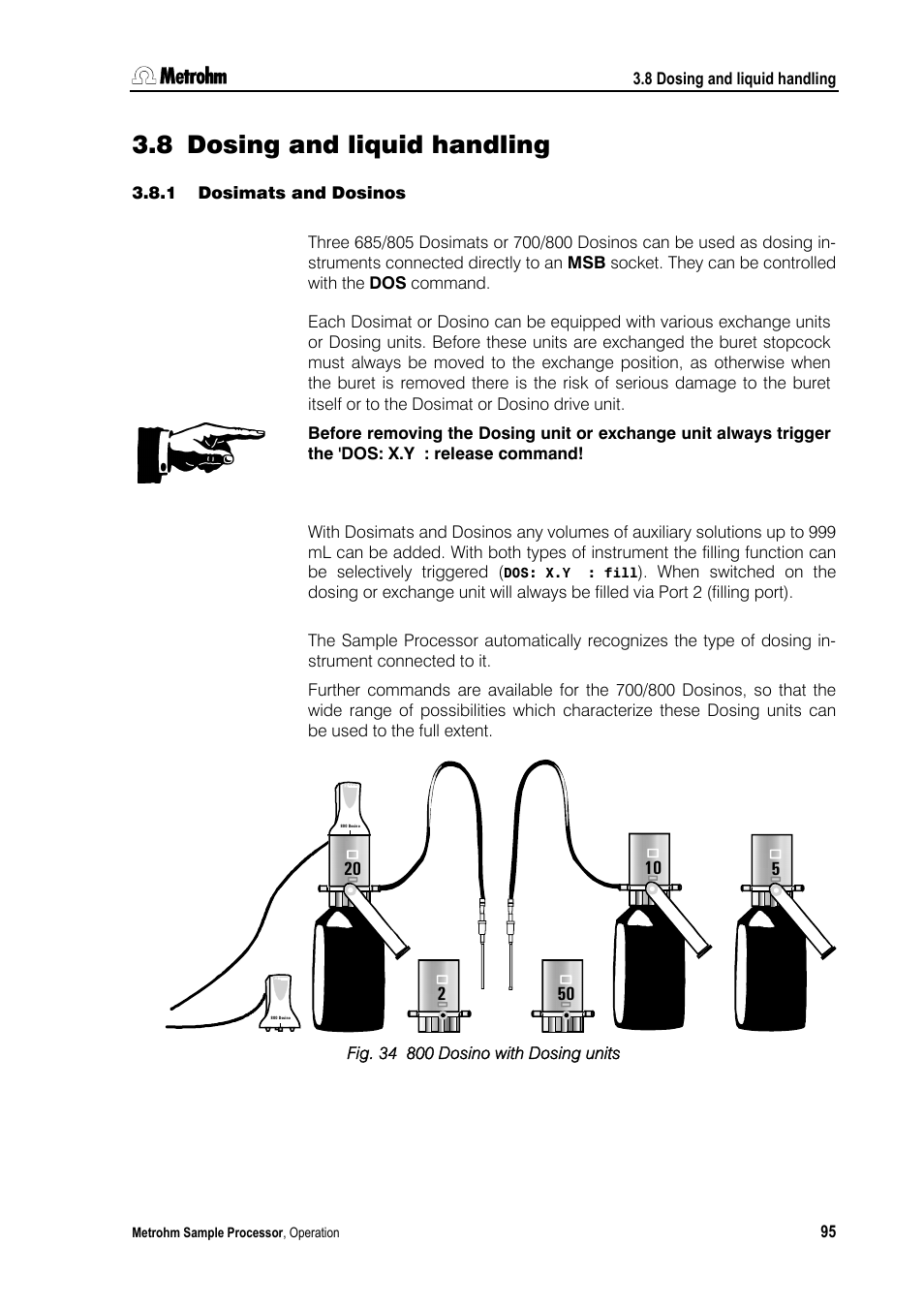 8 dosing and liquid handling, 1 dosimats and dosinos | Metrohm 789 Robotic Sample Processor XL User Manual | Page 103 / 177