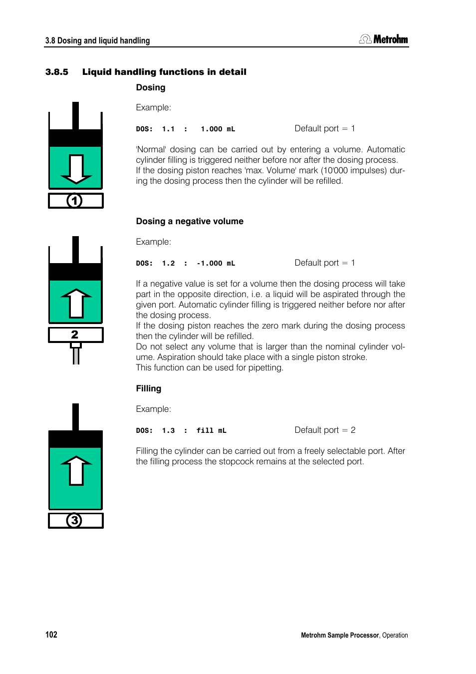 5 liquid handling functions in detail | Metrohm 789 Robotic Sample Processor XL User Manual | Page 110 / 177
