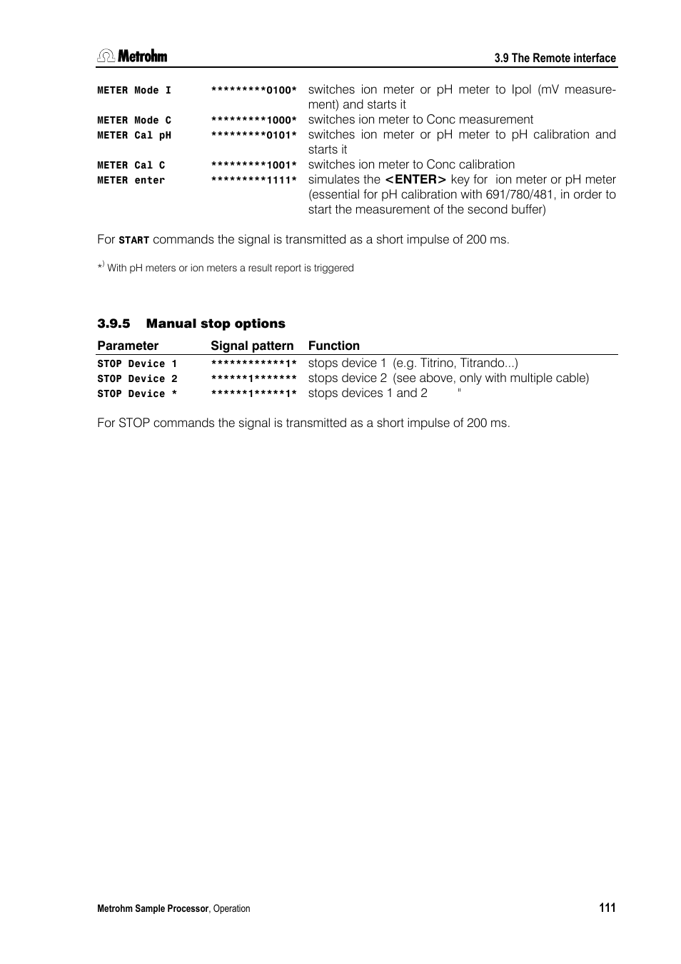 5 manual stop options | Metrohm 789 Robotic Sample Processor XL User Manual | Page 119 / 177