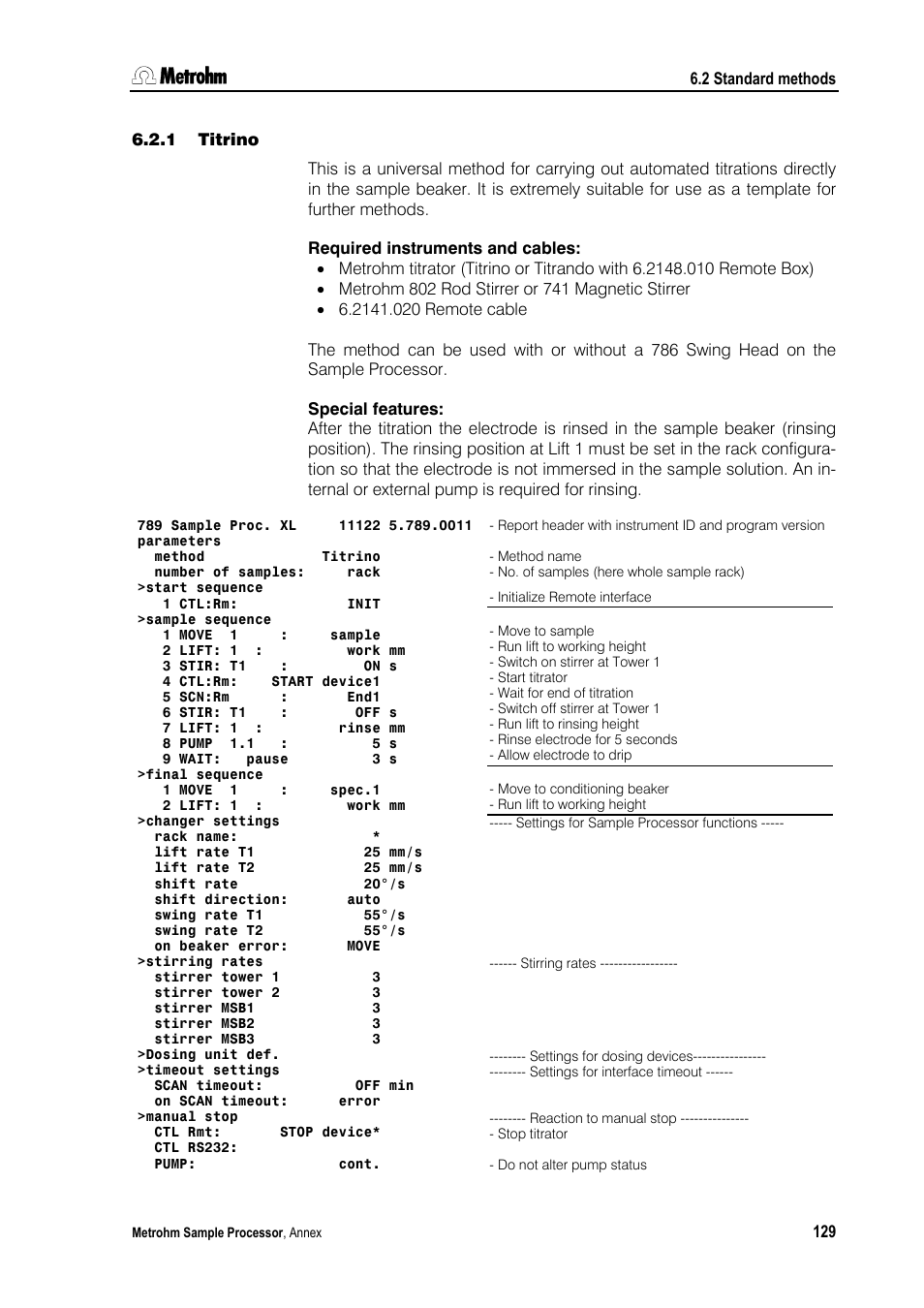 1 titrino | Metrohm 789 Robotic Sample Processor XL User Manual | Page 137 / 177