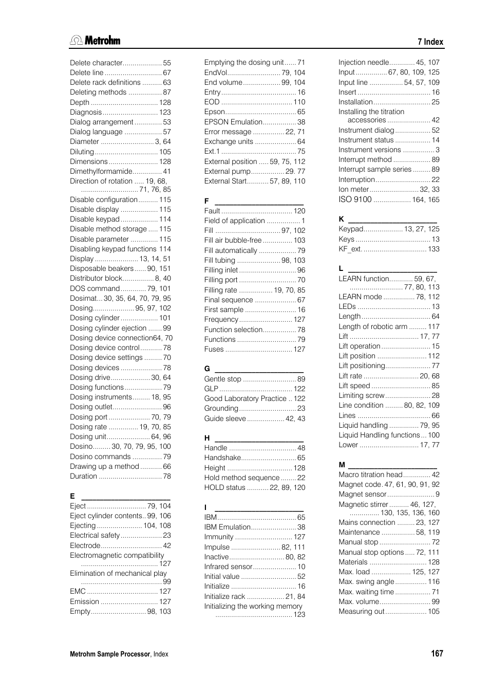 Metrohm 789 Robotic Sample Processor XL User Manual | Page 175 / 177