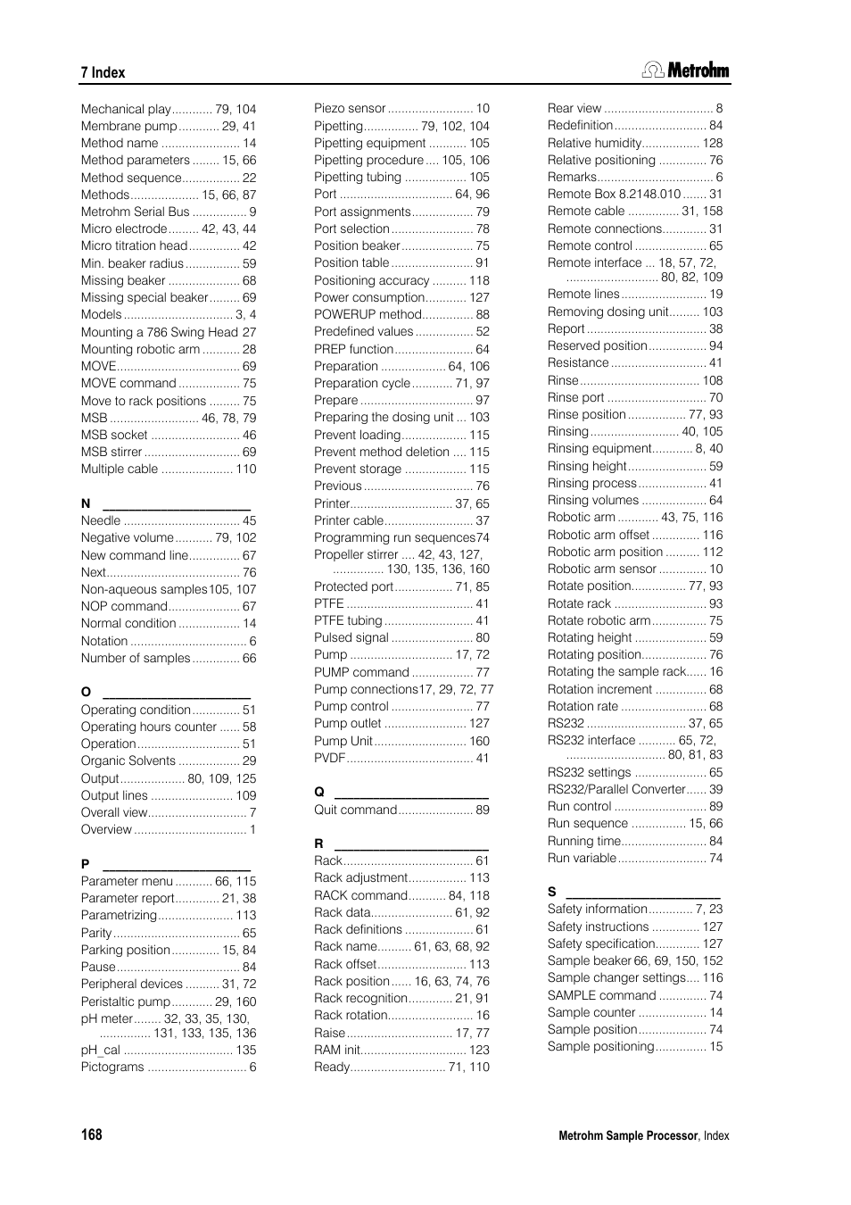 Metrohm 789 Robotic Sample Processor XL User Manual | Page 176 / 177