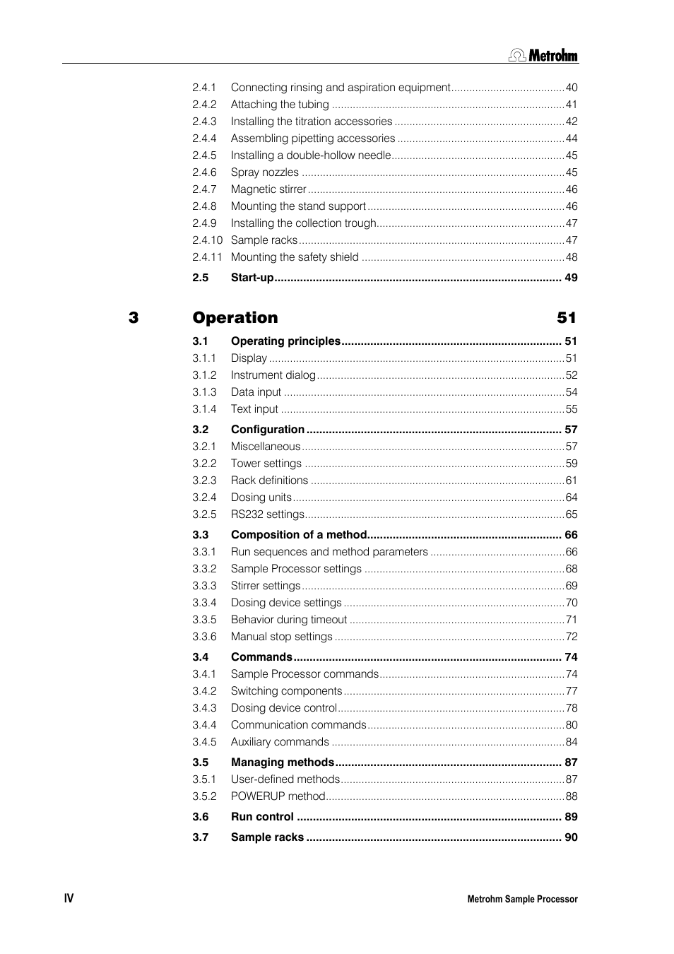 Operation 51 | Metrohm 789 Robotic Sample Processor XL User Manual | Page 4 / 177