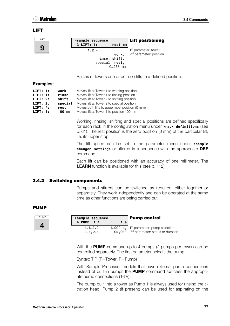 2 switching components | Metrohm 789 Robotic Sample Processor XL User Manual | Page 85 / 177