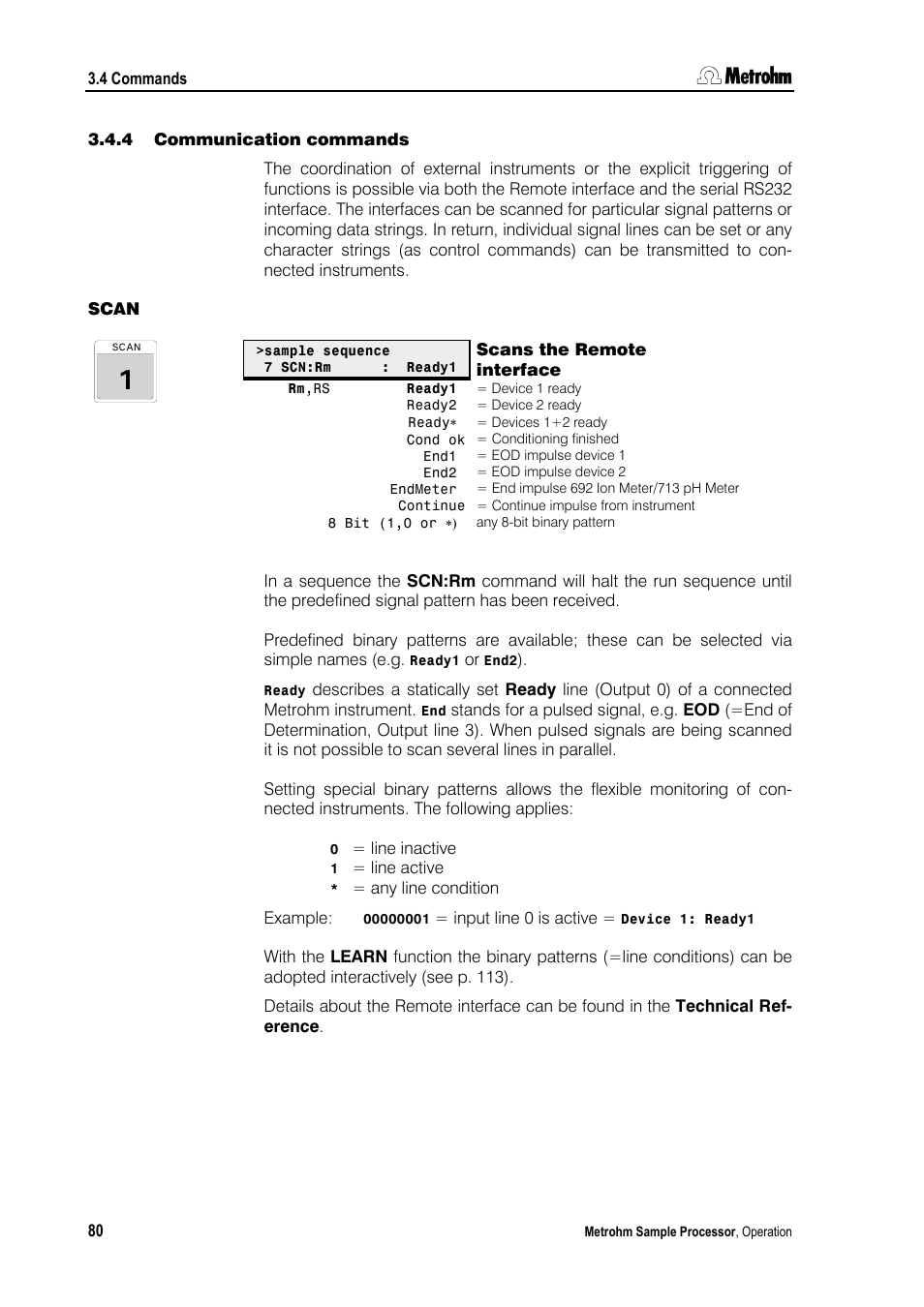 4 communication commands | Metrohm 789 Robotic Sample Processor XL User Manual | Page 88 / 177