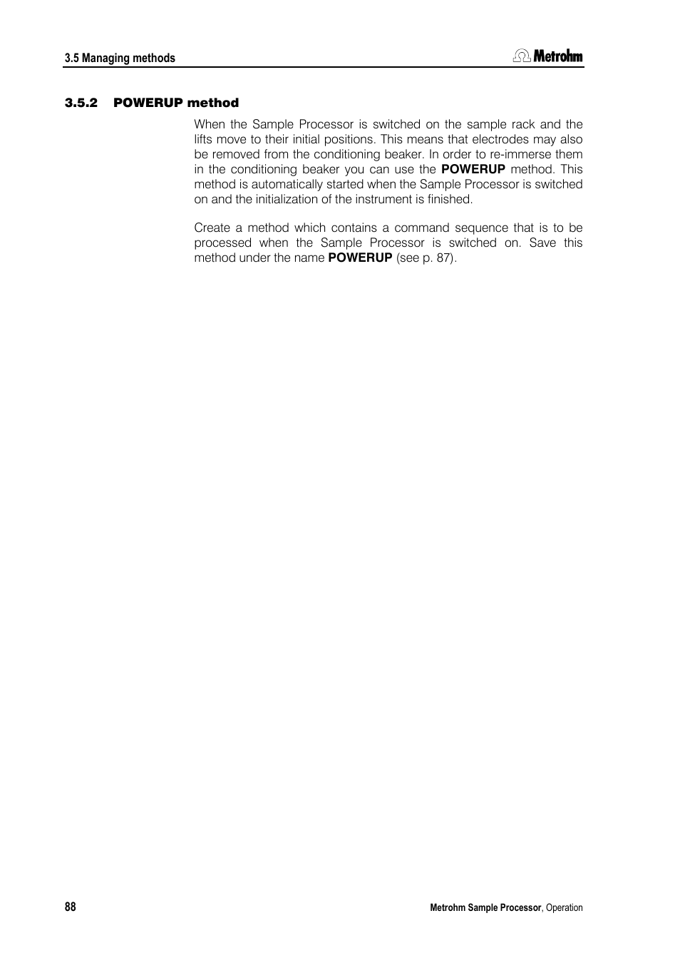 2 powerup method | Metrohm 789 Robotic Sample Processor XL User Manual | Page 96 / 177