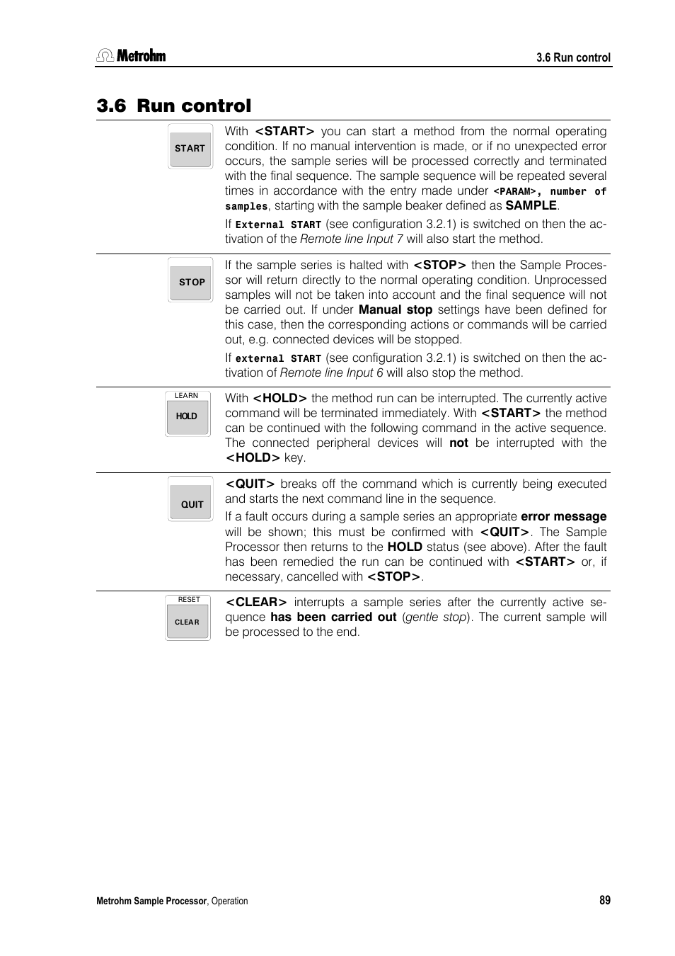 6 run control | Metrohm 789 Robotic Sample Processor XL User Manual | Page 97 / 177