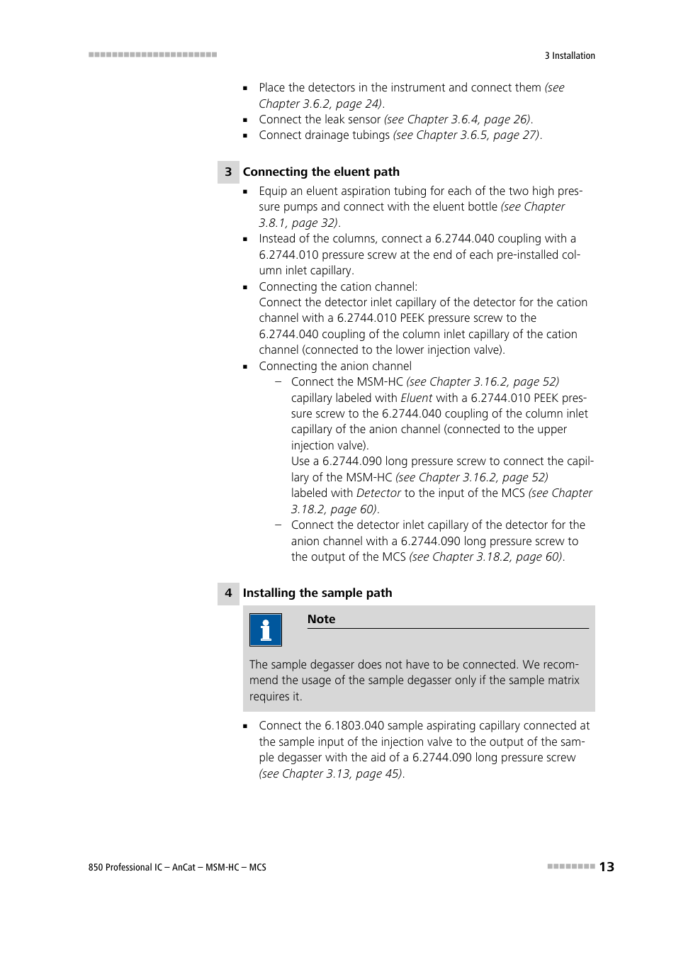 Metrohm 850 Professional IC AnCat MSM-HC MCS User Manual | Page 23 / 146
