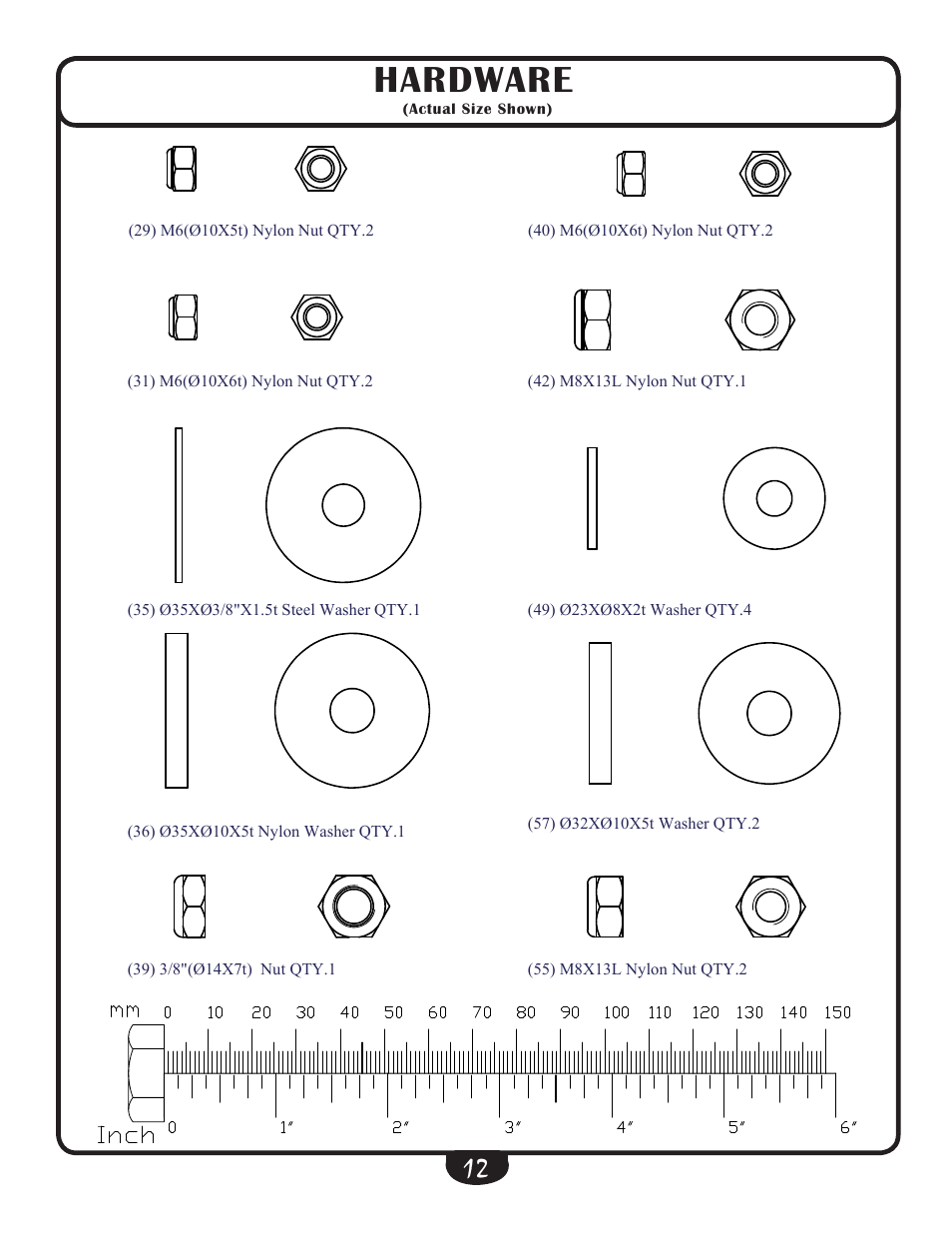 Hardware | Best Fitness BFSB10 User Manual | Page 12 / 16