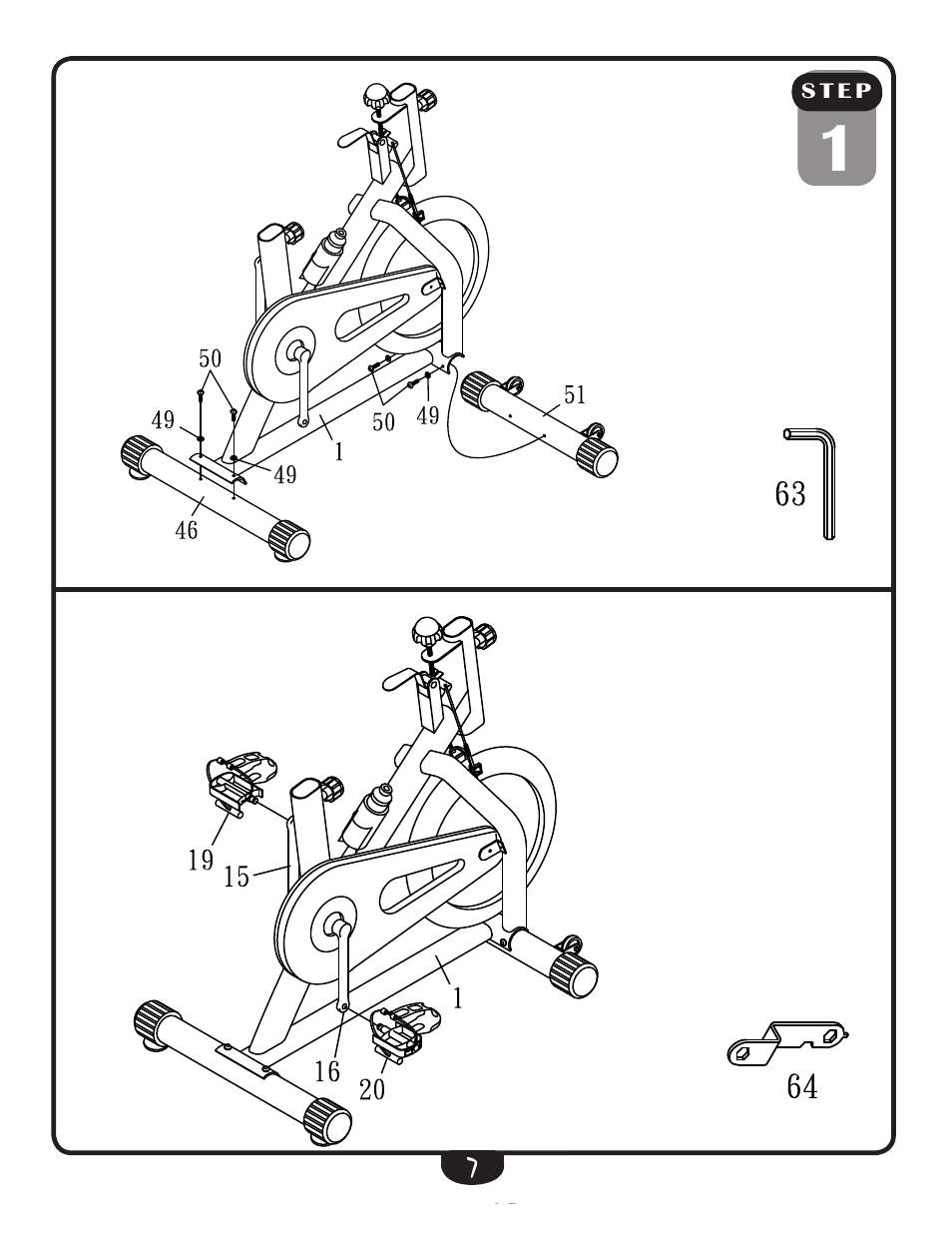 Step 3, Step 1, Assembly instructions | Best Fitness BFSB10 User Manual | Page 7 / 16