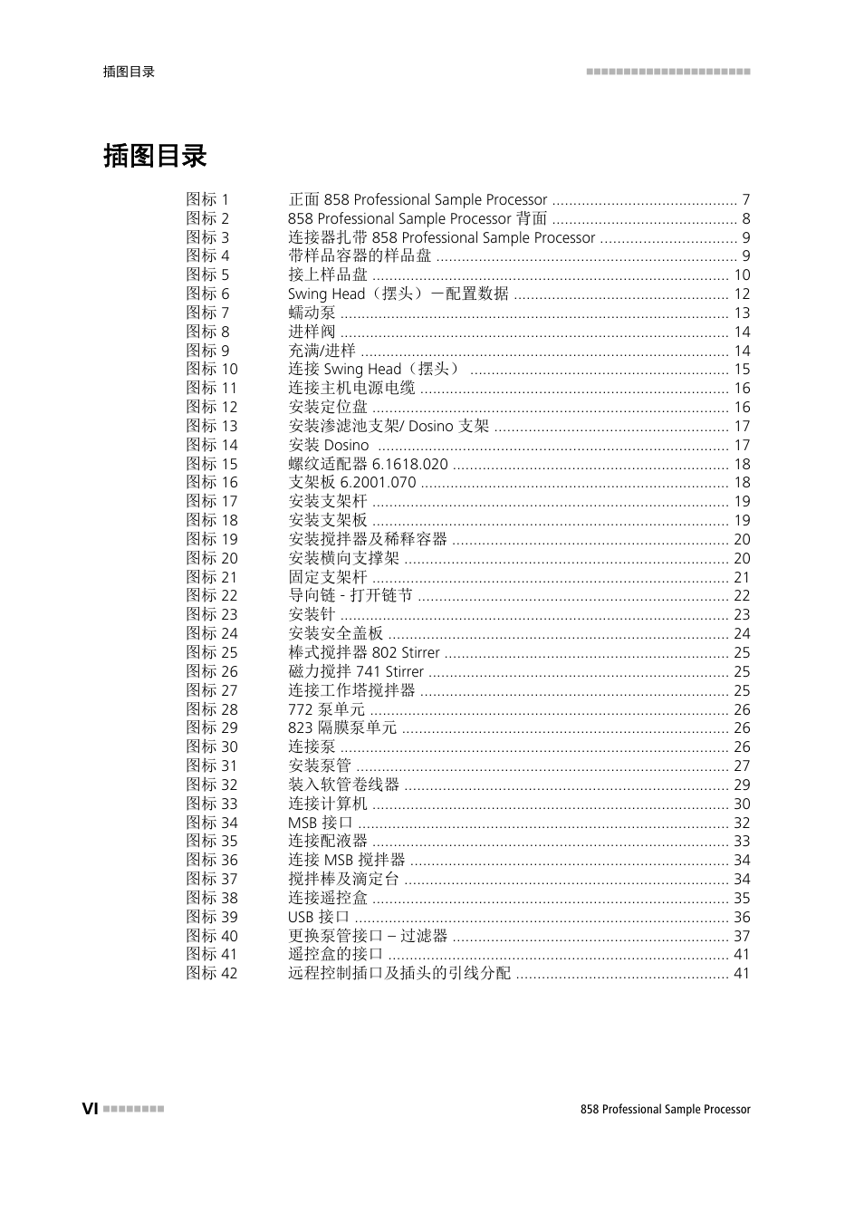 插图目录 | Metrohm 858 Professional Sample Processor User Manual | Page 8 / 98