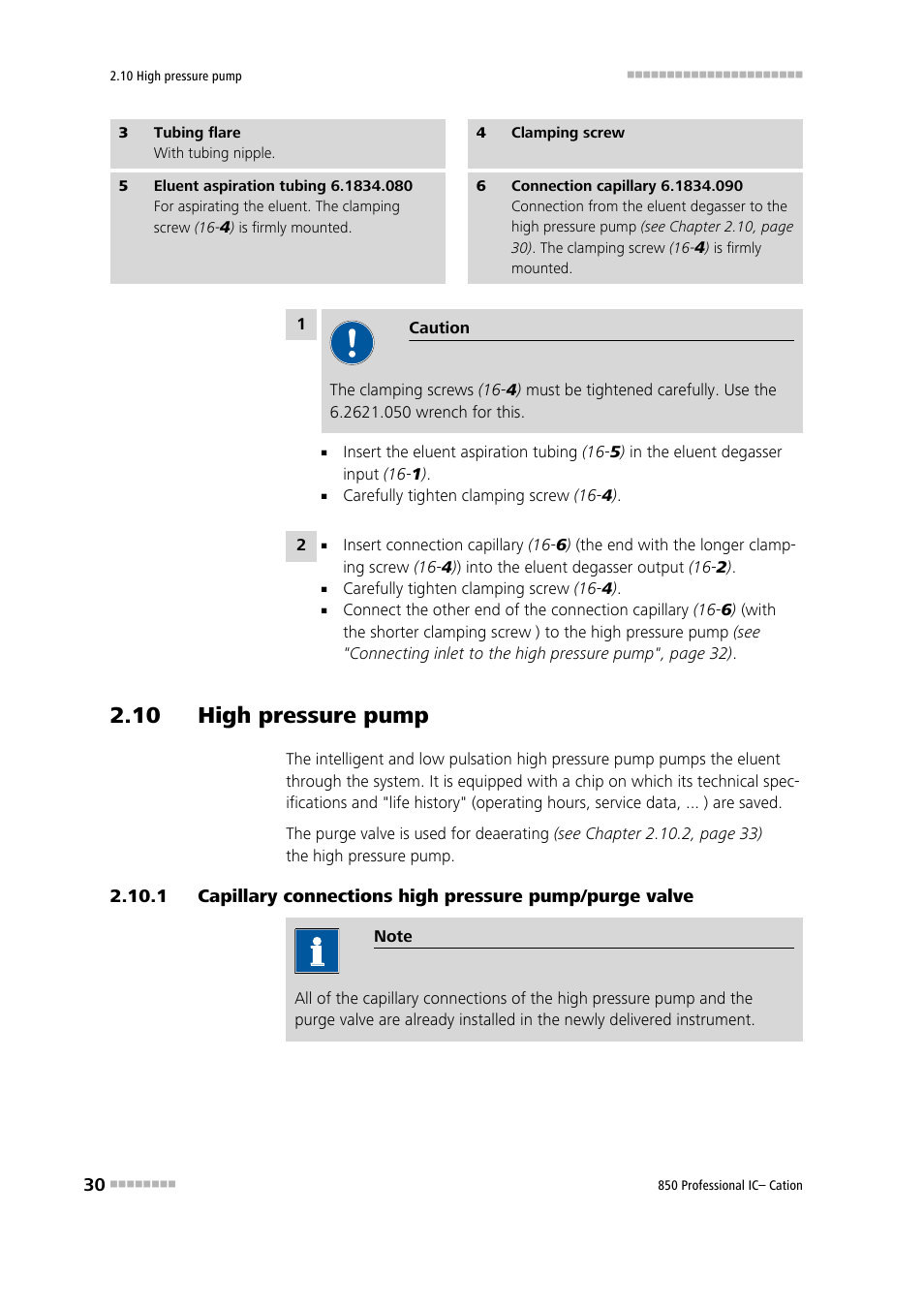 10 high pressure pump, See chapter 2.10, See chapter 2.10.1 | Metrohm 850 Professional IC Cation Manual User Manual | Page 38 / 112