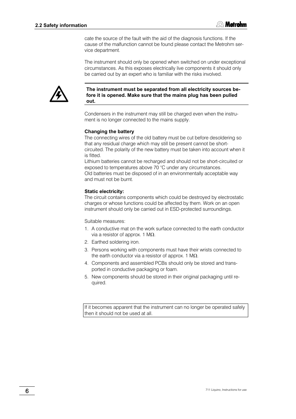 Metrohm 711 Liquino User Manual | Page 12 / 180