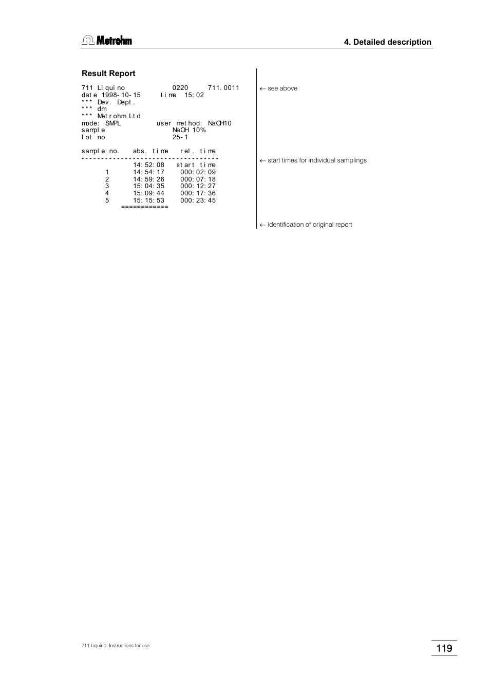 Metrohm 711 Liquino User Manual | Page 125 / 180