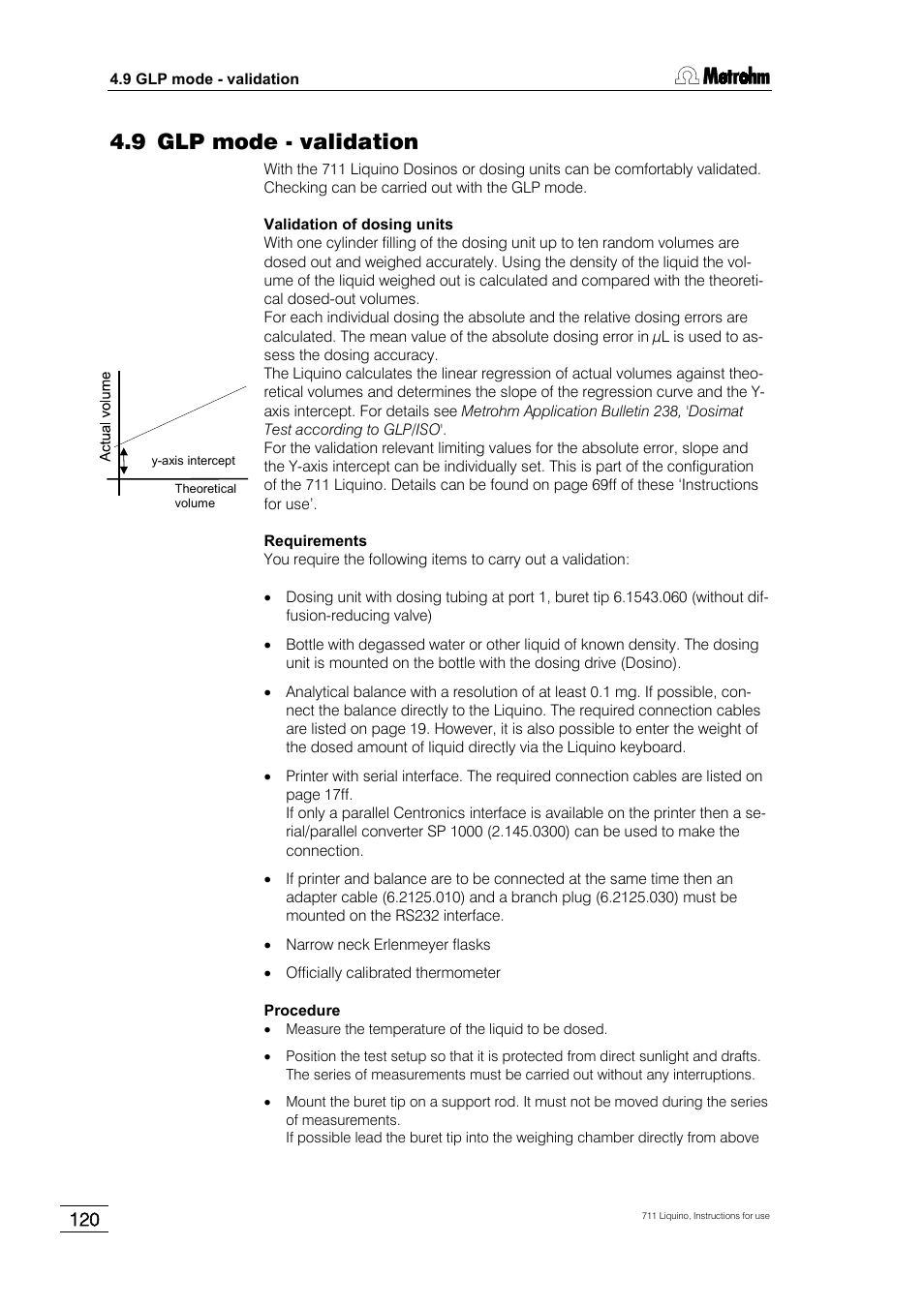 9 glp mode - validation | Metrohm 711 Liquino User Manual | Page 126 / 180